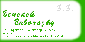 benedek baborszky business card